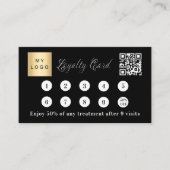 Carte De Fidélité Logo d'entreprise en code qr noir blanc (Devant)