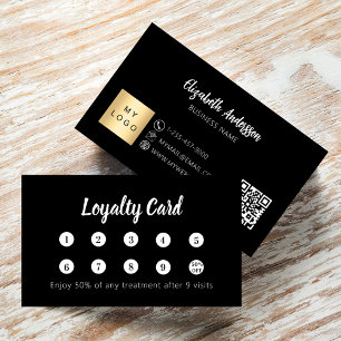 Carte De Fidélité Logo d'entreprise en code qr noir blanc