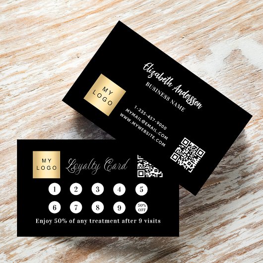 Carte De Fidélité Logo d'entreprise en code qr noir blanc