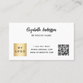 Carte De Fidélité Logo d'entreprise en code qr noir blanc (Dos)