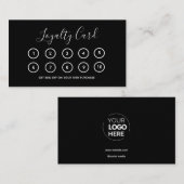 Carte De Fidélité Logo d'entreprise Modern Black Professional Compan (Devant / Derrière)