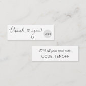 Carte De Fidélité Logo d'insertion du Merci de coeur cursif simple (Devant / Derrière)