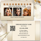 Carte De Fidélité Logo du salon de coiffure Code QR Photos