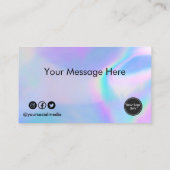 Carte de fidélité Logo Faux Holographique Coeurs (Dos)