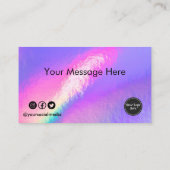 Carte de fidélité Logo Faux Holographique Coeurs (Dos)