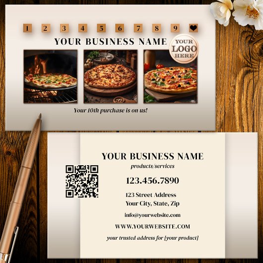 Carte De Fidélité Logo moderne QR Code Photos