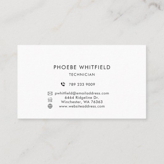 Carte De Fidélité Logo moderne Simple Business (Dos)