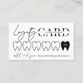Carte De Fidélité Logo noir blanc moderne Orthodontiste dentiste (Devant)
