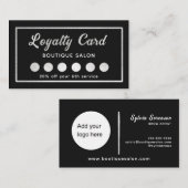 Carte De Fidélité Logo personnalisé noir et blanc client (Devant / Derrière)