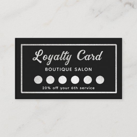 Carte De Fidélité Logo personnalisé noir et blanc client (Devant)