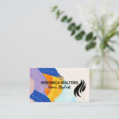 Carte De Fidélité Logo pour cheveux | Artistic Brush Strokes (Debout devant)