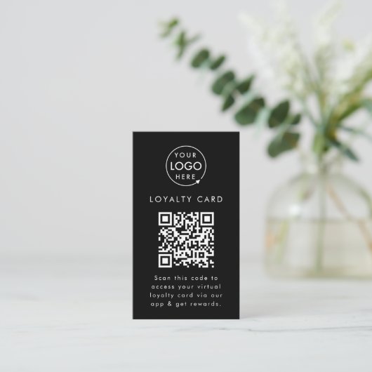 Carte De Fidélité Logo professionnel de récompense de code QR virtue (Debout devant)