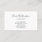 Carte De Fidélité Logo Professionnel Moderne Noir et Blanc (Dos)