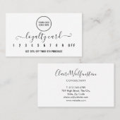 Carte De Fidélité Logo Professionnel Moderne Noir et Blanc (Devant / Derrière)