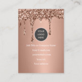 Carte De Fidélité Logo QR Code Business Reward Punch Rose Gold (Dos)