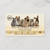 Carte De Fidélité Logo QR Code Gold Animaux (Devant)