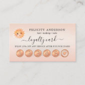 Carte De Fidélité Logo QR Code Peach Beauty Loyalty Card (Devant)