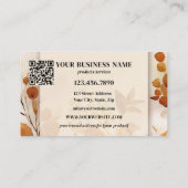 Carte De Fidélité Logo QR Code Terra Cotta Aquarelle Florale (Dos)