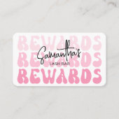 Carte De Fidélité Logo Retro rose moderne Lash Salon ou Spa (Devant)