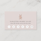 Carte De Fidélité Logo rose Gold Floral Ciseaux | Salon (Devant)