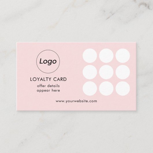 Carte de fidélité Logo rose simple (Devant)