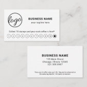 Carte De Fidélité Logo simple Black and White Star Modern (Devant / Derrière)