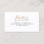 Carte de fidélité Logo simple Rose Gold Lash Salon (Dos)