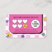 Carte De Fidélité Logo Super tendance Retro Rose Lashes Nails Salon (Dos)