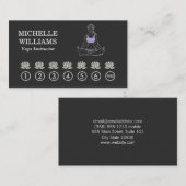 Carte De Fidélité Lotus Flower / Yoga Pose Punch Card (Devant / Derrière)