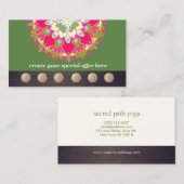 Carte De Fidélité Lotus Mandala Yoga 6 Classe Punch Loyauté (Devant / Derrière)