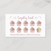 Carte De Fidélité Loyalty Card | Rose Gold Cupcakes Pastry Bakery (Devant)