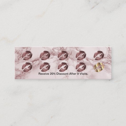 Carte De Fidélité Loyalty Punch Card - Rose foncé Parties scintillan (Devant)