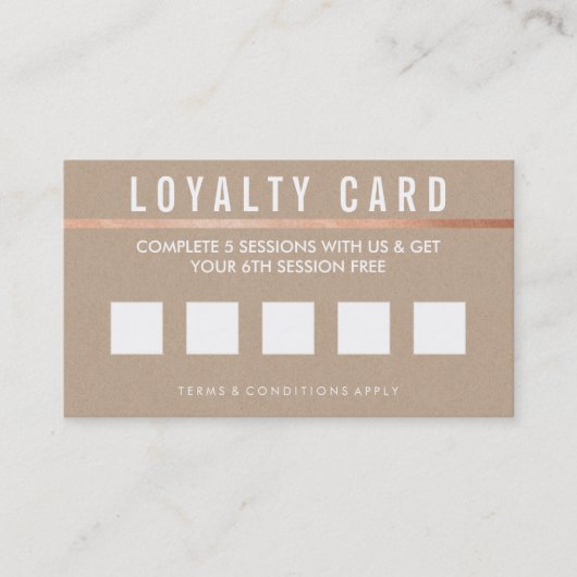 Carte De Fidélité LOYALTY REWARDS CARD bold simple kraft tendance (Devant)