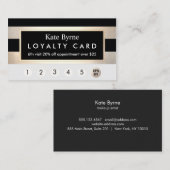 Carte De Fidélité Loyauté 6 Visit Punch Gold et Black Stripe (Devant / Derrière)