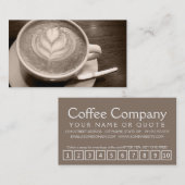 Carte De Fidélité loyauté à l'amour du café (Devant / Derrière)