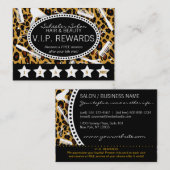 Carte De Fidélité Loyauté du Salon Empreinte de léopard (Devant / Derrière)