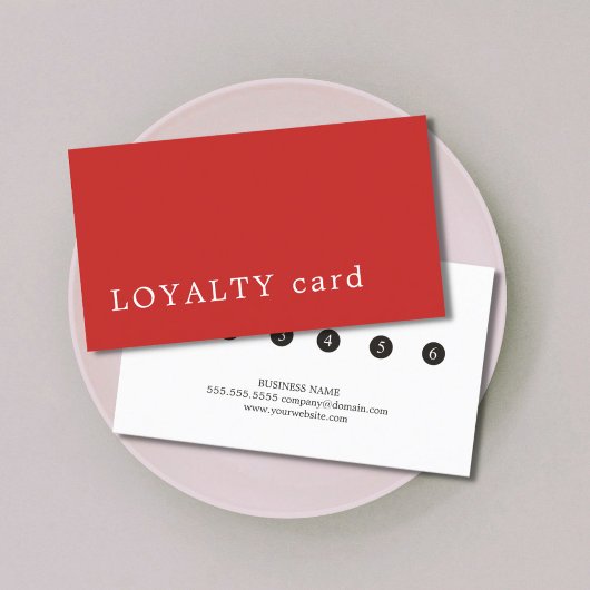 Carte De Fidélité Loyauté minimaliste moderne rouge blanc beauté