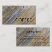 Carte De Fidélité Loyauté Punch café bois look #14 (Devant / Derrière)