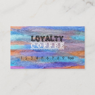 Carte De Fidélité Loyauté Punch café coloré bois moderne #15