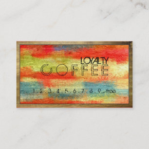 Carte De Fidélité Loyauté Punch café en bois coloré grain #6