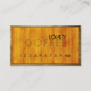 Carte De Fidélité Loyauté Punch café moderne grain de bois #5