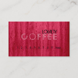 Carte De Fidélité Loyauté Punch café moderne Red Wood Grain