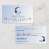 Carte De Fidélité Lune à fleurs de Lotus Bleu (Devant / Derrière)
