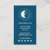 Carte De Fidélité Lune & Sun Chic Elegant Line Dessin PERSONNALISÉ (Dos)