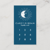 Carte De Fidélité Lune & Sun Chic Elegant Line Dessin PERSONNALISÉ (Devant)