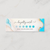 Carte De Fidélité Luxe Signature Script Aqua Holographic Salon (Devant)