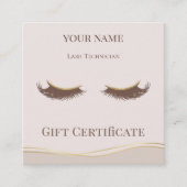 Carte De Fidélité Luxury Lash Technician Gift Certificate Card (Devant)