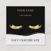 Carte De Fidélité Luxury Lash Technician Gift Certificate Card (Devant)