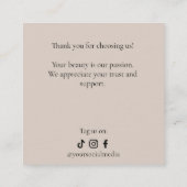 Carte De Fidélité Luxury Lash Technician Thank you Card (Dos)