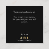 Carte De Fidélité Luxury Lash Technician Thank you Card (Dos)